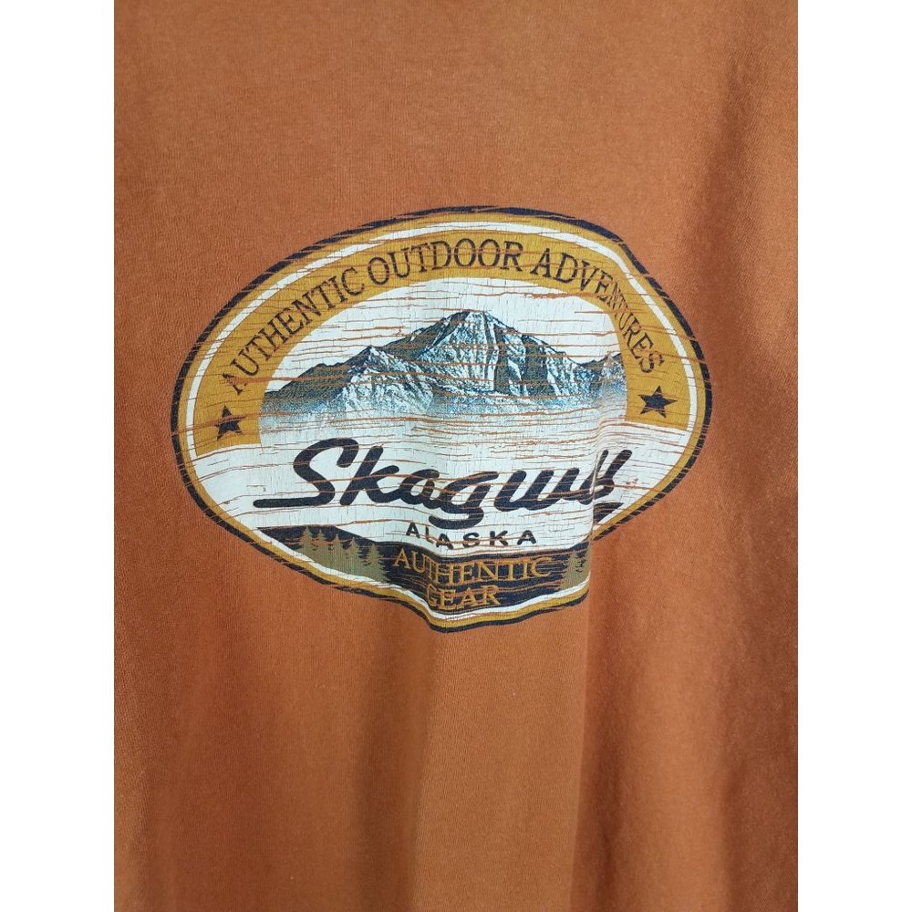 Prairie Mountain Men's Sz. L Orange Skagway Alaska Outdoor Adventures T Shirt